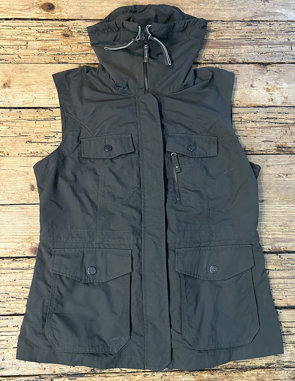 Eddie Bauer Women’s Size M Brown Nylon Turtleneck Full Zip Sleeveless Vest NWOT